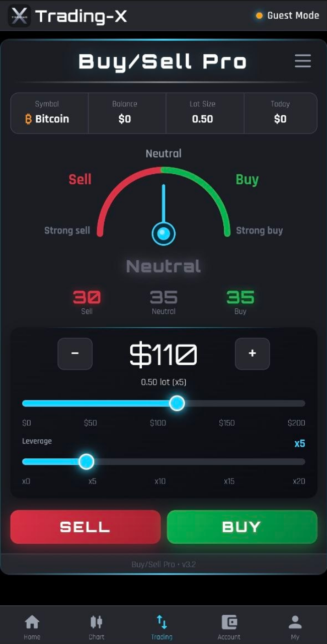 Trading-X Buy / Sell Pro 화면